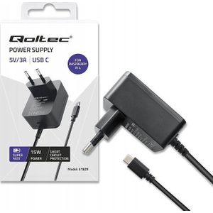 Qoltec Super FAST PD charger voor Raspberry PI4,USB C