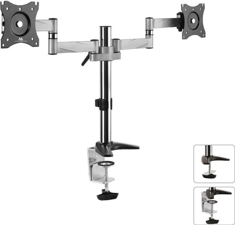 Maclean MC-714 Dual Arm LCD Monitor TV Desk Gas Spring 13'' 27'' 8kg