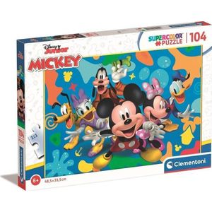 Clementoni puzzel 104 Super kleur Disney Mickey en Friends