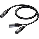 Procab Kabel XLR - XLR x2 1.5m zwart (CAB735/1.5)