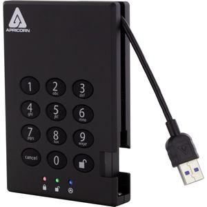 APRICORN Hard Drive A25-3PL256-500 - 500GB - USB 3.0 - zwart