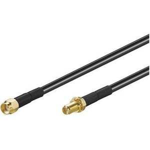RP-SMA (m) - RP-SMA (v) verlengkabel - LMR195/RF195 - 50 Ohm / zwart - 3 meter