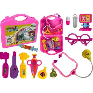 LEANToys klein Doctor Set Case roze Stethoscope