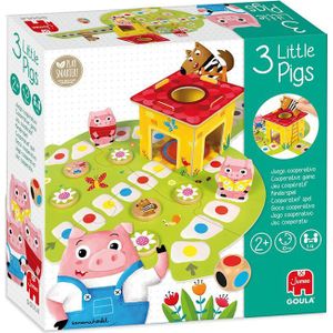 Jumbo Goula Drie Kleine Varkentjes (Duits) - Coöperatief Spel voor 2 jaar en ouder met Hoogwaardige Houten Speelfiguren