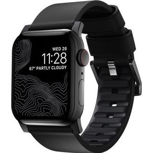 Nomad Strap Modern Active Pro Waterproof Leather zwart 42mm / 44mm Connector zwart