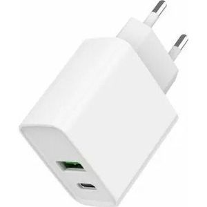 Gembird Power Delivery Charger USB-A USB-C 20W wit
