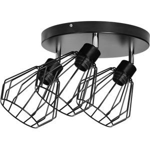 ORNO plafond lamp PINO muur en plafond housing, power max. 3x60W, E27, zwart, round base, single level, moving head lamps