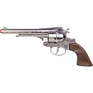 Gonher Speelgoed Revolver Cowboy 12 Schots Staal Zilver