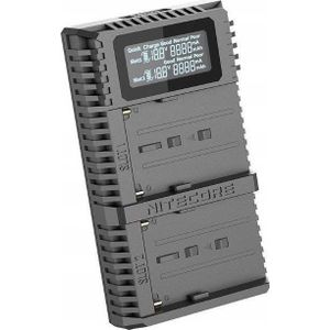 2-weg Snellader Geschikt Voor de Batterij Sony NP-FM500 - NP-F73 - NP-F75 - NP-F77 - NP-F97