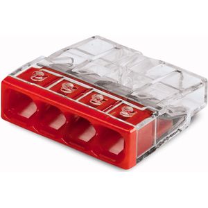 WAGO metłączka universeel 4x2,5mm2 przezroczysto rood blister 20 stuks (2273-204/0996-0020)