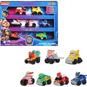 Spin Master PAW Patrol The Mighty Movie - 7-delige Pup Squad Racers cadeauset met unieke Mighty Pups Liberty-speelgoedauto