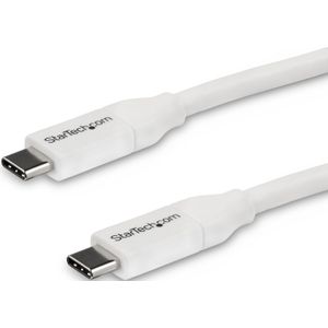 StarTech USB-C naar USB-C kabel met 5A/100W PD - M/M - wit - USB 2.0 - USB-IF gecertificeerd - 4 m
