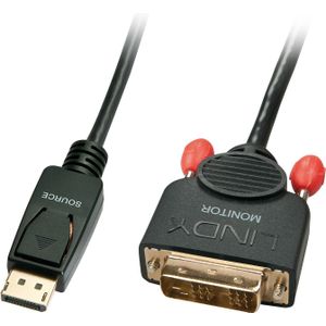Lindy 41489 video kabel adapter 0,5 m DisplayPort DVI-D Zwart