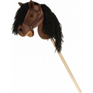 Teddykompaniet Horse on a stick Hobby Horse bruin met reins 80cm