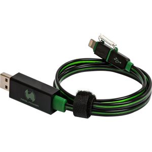 REALPOWER gegevenskabel LED groen micro-USB auf Lightning