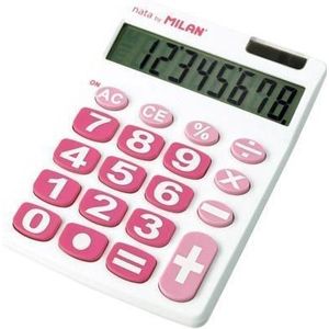 Milan rekenmachine rekenmachine 8 pozycji duĹĽe toetsen witĹ‚o-rĂłĹĽowy