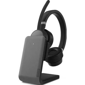 Lenovo Go Wireless ANC Headset Bedraad en draadloos Hoofdband Kantoor/callcenter USB Type-C Bluetooth Oplaadhouder Zwart