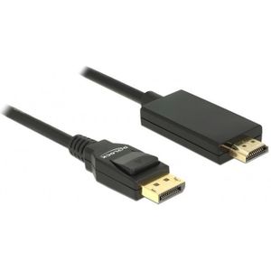 Delock Cable Displayport 1.2 (M) - High Speed HDMI-A (M) passivev 4K, 2m, zwart