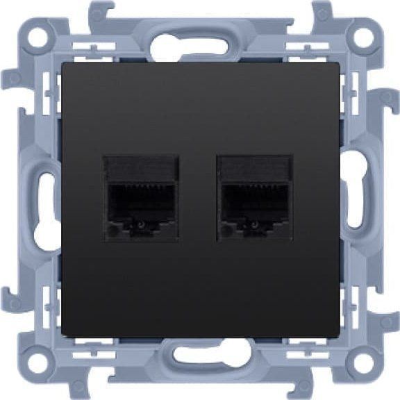 Kontakt-Simon Gniazdo computer Simon 10 C5T.01/49 RJ45 kategoria 5e + telefoniczne RJ11 module zwart mat