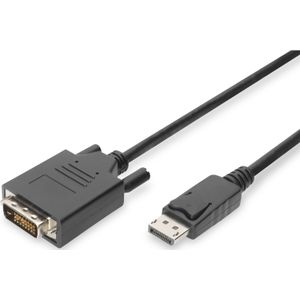 Digitus DisplayPort Adapterkabel DP - DVI (24+1) St/St 1m zwart