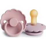 Frigg Daisy Fopspeen 2Pack Latex Baby roze/Soft Lilac 6-18M