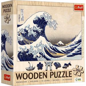 Trefl puzzel houten 200 stukjes grote golf w Kanagawie Hokusai Katsushika