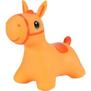 Hoppimals Rubberen Springdier Oranje Paardje + Pomp - Een Enorm en Uniek Springplezier
