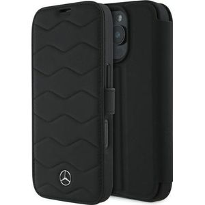 Mercedes MEBKP16X23RWRSK iPhone 16 Pro Max 6.9 inch zwart/zwart bookcase MB Waves Leather