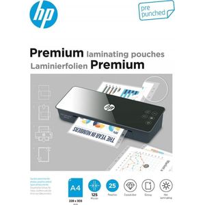 HP Folie laminacyjne PREMIUM A4, dziurkowanie, 125 mic, 25 stuks, transparant/glans