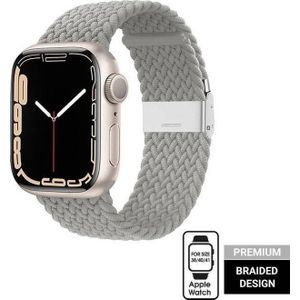 Crong Wave Band – Pleciony band voor Apple Watch 38/40/41 mm (helder grijs)