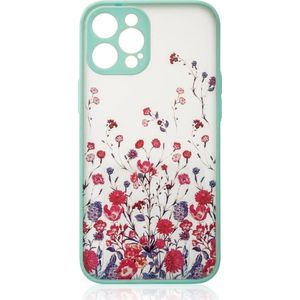 Hurtel Design Case etui voor iPhone 12 Pro hoes w bloemen lichtblauw