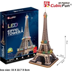 3D-puzzel Eiffeltoren (84 stukjes, LED-verlichting)