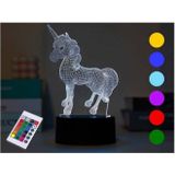 I Total 3D Led Lamp Unicorn Met Touch Basis En Afstandsbediening 7 Kleuren 13.5X17Cm