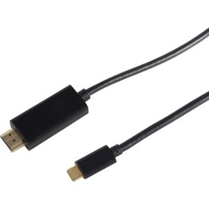 No-Name USB-C > HDMI (ST-ST) 1,8m Adapterkabel 4K 30Hz zwart