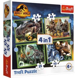 Trefl - Puzzles -  inch4in1 inch - Threatening dinosaurs / Universal Jurassic World