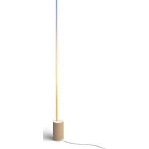 Philips Hue Gradient Signe Vloerlamp - Wit en Gekleurd Licht - Houtkleurig