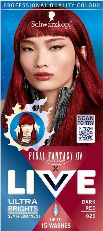 Schwarzkopf Live Ultra Brights X Final Fantasy XIV Online farba voor haar 026 donker rood