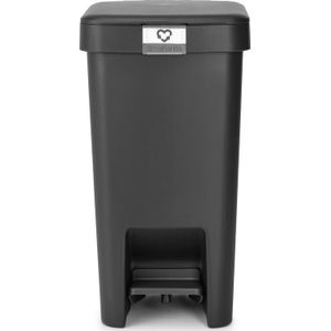 Brabantia Stepup Pedaalemmer 10 Liter donker grijs Zwart