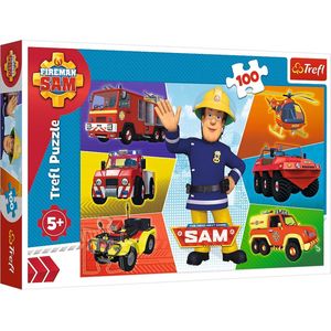 Trefl Brandweerman Sam - brandweervoertuigen - puzzel - 100 stukjes