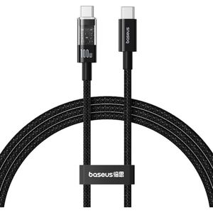 Baseus Gem USB C naar USB C snellaadkabel 2 m 100 W Zwart