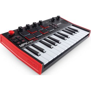 Akai MPK Mini Play MK3 Bedieningstoetsenbord Regelaar MIDI USB Zwart, Rood