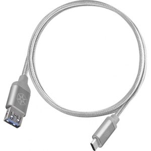 Silverstone Kabel USB USB-A - USB-C 0.5 m zilver (52034)