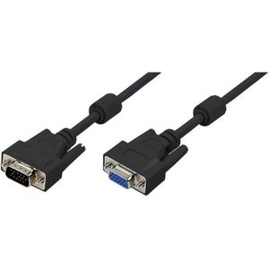 LogiLink -VGA extension cable male female zwart 5 meter