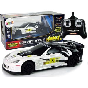 LEANToys Auto sport Wyścigowe R/C 1:24 Corvette C6.R wit 2.4 G wereldła