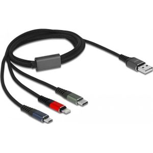 Delock USB oplaadkabel 3in1 Lightning/Micro USB/USB Type-C 1m