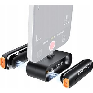 LensGo microfoon 2x draadloze microfoon Krawatowy 50m na telefoon iPhone Lightning / 518C Mini
