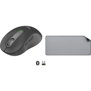 Logitech muis M650 Grafitowy (910-006253) + Studio Series - MID grijs (956-000052)