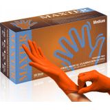 handschoenen nitrylowe bezpudrowe, MAXTER 7.0, 100 stuks, maat M, pomarańczowe