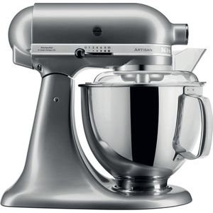 KitchenAid Keukenrobot - Keukenmachine Artisan met extra accessoires - Moederdag cadeautje - 4,8 L, Contour Zilver