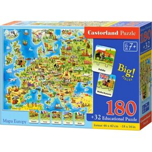 Castorland puzzel 180 kaart Europa met quizem